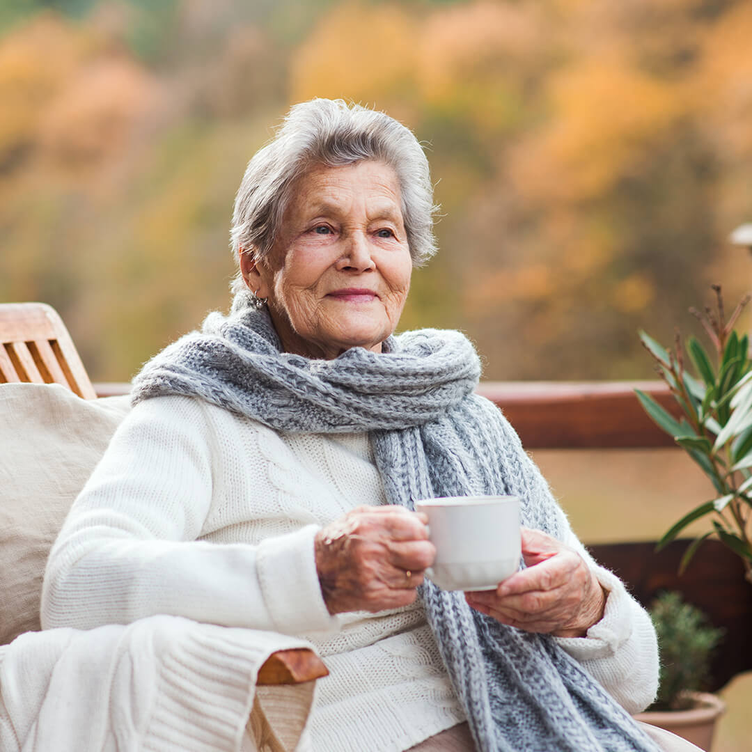 Senior Woman Drinking Coffee